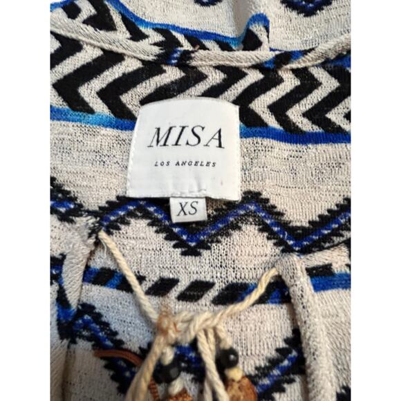 Misa Los Angeles Althea Blue Zig Zag Top - Size XS - Picture 5 of 10